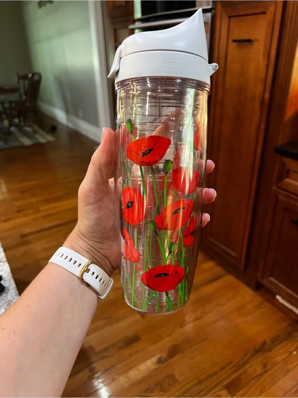 tervis Red Poppy Travel Tumbler with White Lid